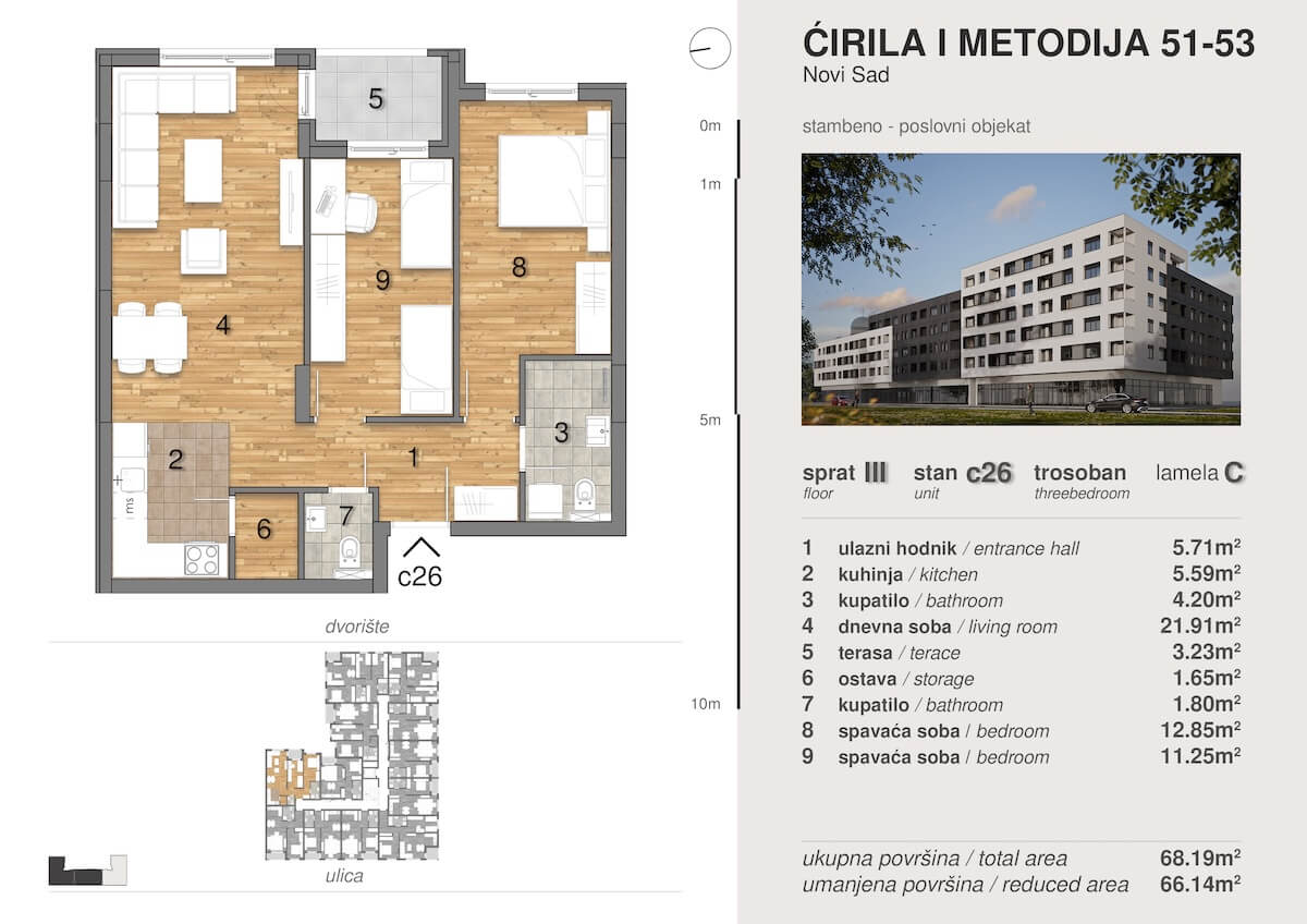 Cirila i Metodija c26 – prepravljeno Ćirila i Metodija 51-53 – Stan 26 – Trosoban – Lamela C