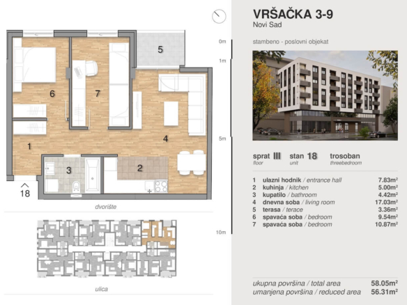 Vršačka 3 – 9 – Stan 18 – Trosoban