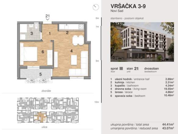 Vršačka 3 – 9 – Stan 21 – Dvosoban