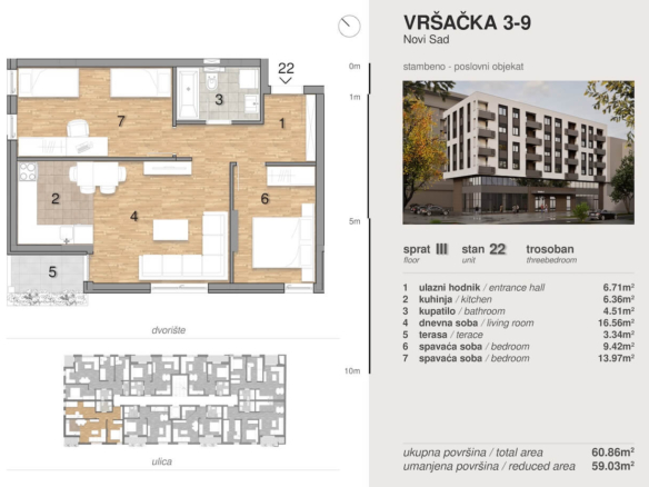 Vršačka 3 – 9 – Stan 22 – Trosoban